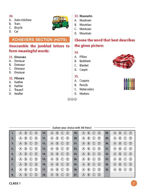 Class 1 IEO International English Olympiad Workbook for 2025-26 Exam with MCQs and Achievers Section - MTG