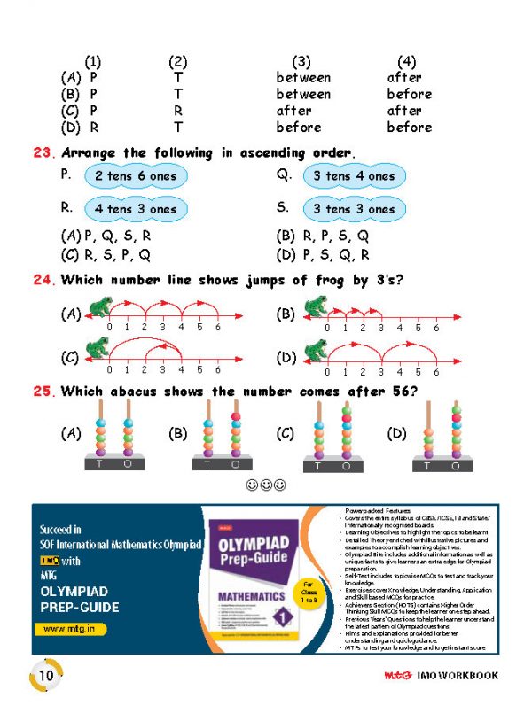 Class 1 IMO International Mathematics Olympiad Work Book - MTG