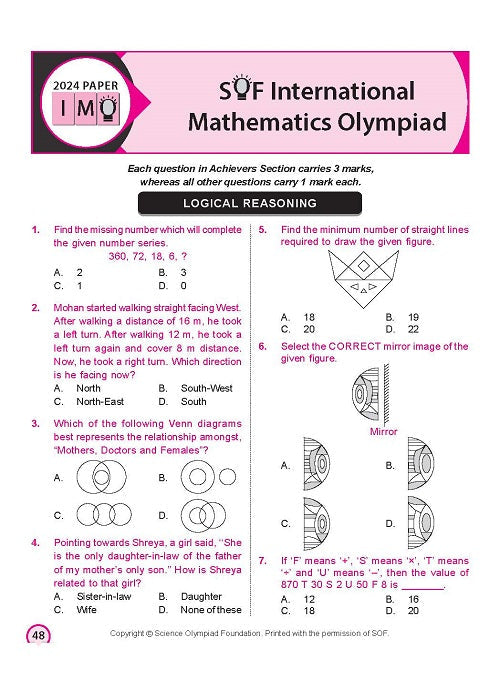 MTG IMO Olympiad Workbook Class 6 - Fast Rajasthan Delivery ₹109 Total