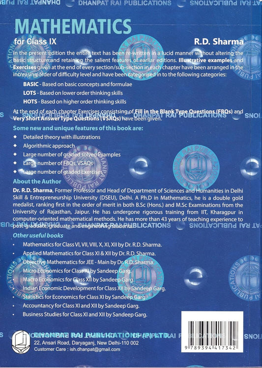कक्षा 9 गणित आरडी शर्मा धनपत राय