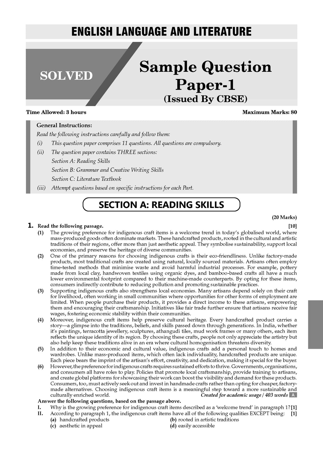 Oswaal 20 Combined Sample Question Papers Class 10 2026