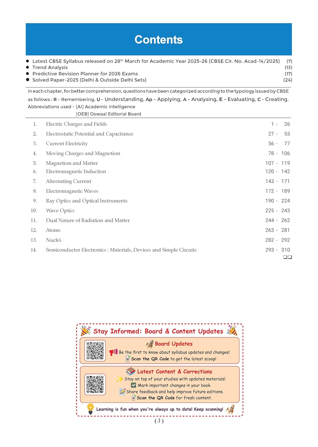 Oswaal Xcellcence 95+ Physics Class 12th 2026