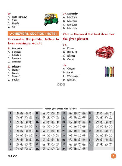 Class 1 IEO International English Olympiad Workbook for 2025-26 Exam with MCQs and Achievers Section - MTG
