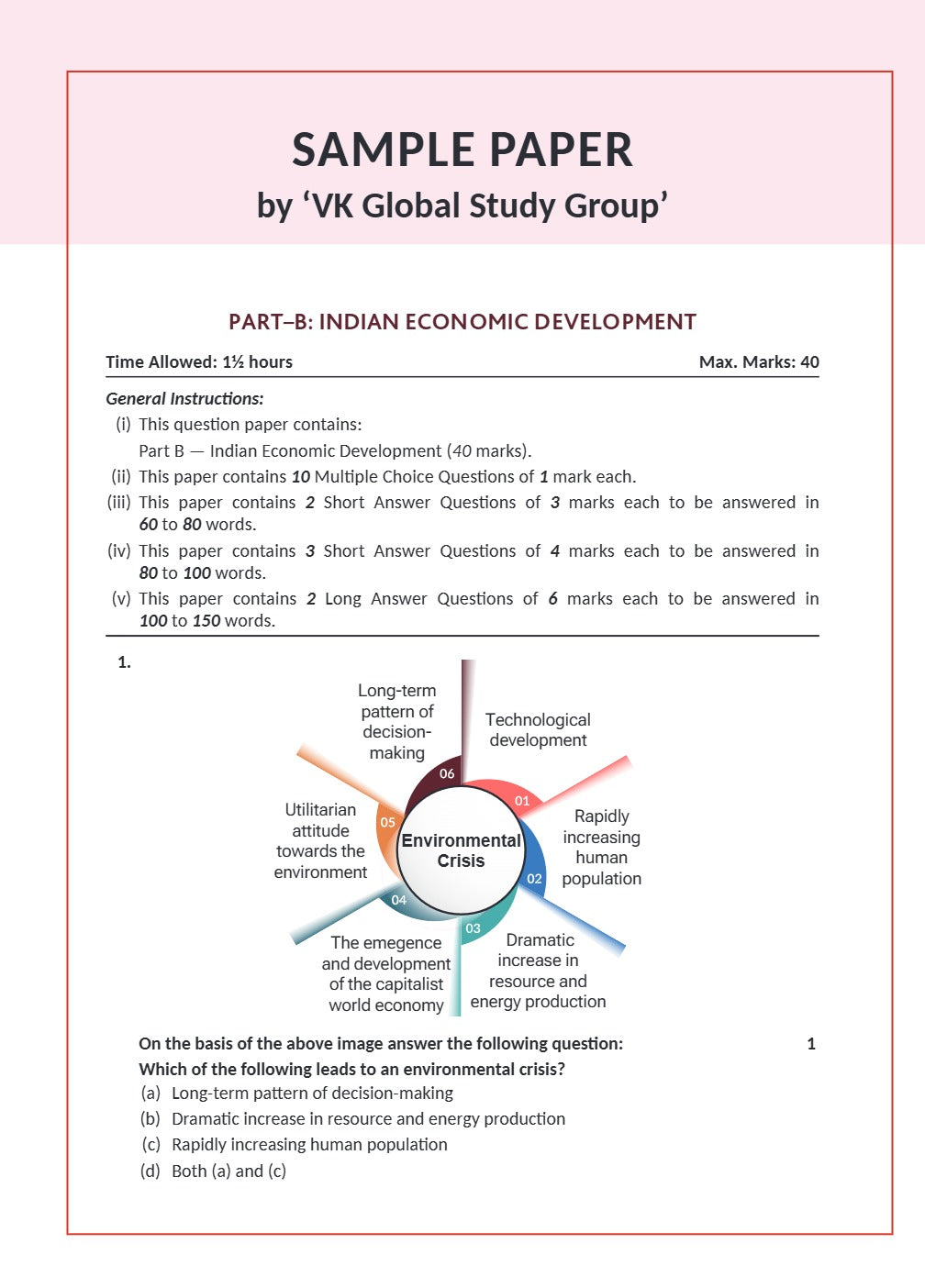 Class 12 Economics Indian Economic Development VK