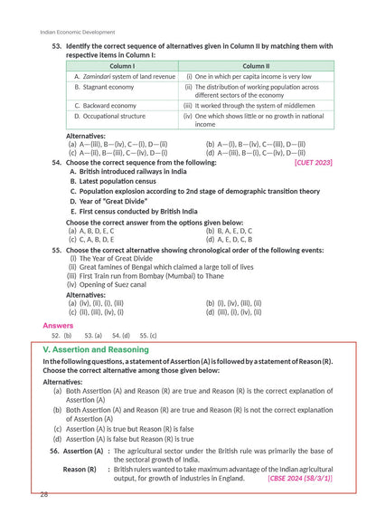 Class 12 Economics Indian Economic Development VK